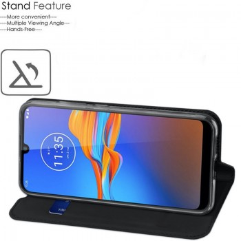 Dux Ducis dirbtinės odos atverčiamas dėklas - juodas (Moto E6 Plus)